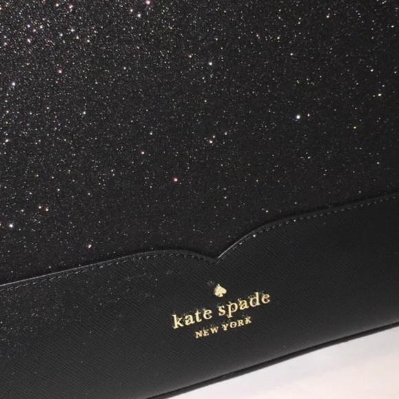 NWT Kate spade black lola sparkle glitter tote - Picture 8 of 10